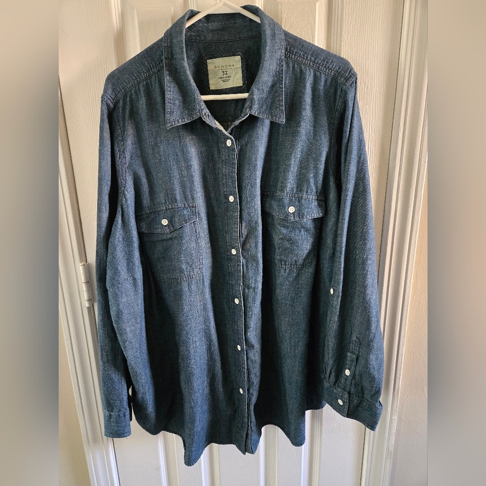Sonoma Womens Denim Shirt 3 X
